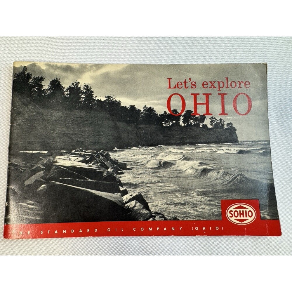 1953 Let's Explore Ohio SOHIO Gas Travel Booklet Travel Endorsement Map